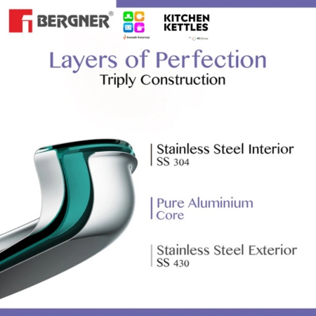 Bergner Extra Deep Kadai --- 20 cm - 1-5L (Max 1-8L)