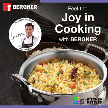  Bergner Revanth Tri---Ply Multi---Purpose Kadai 24---cm