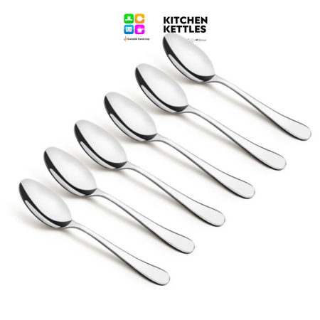 Bergner BAGURTTE Stainless Steel Dinner Spoon Set --- Pack of 6, 1-6---mm Thickness