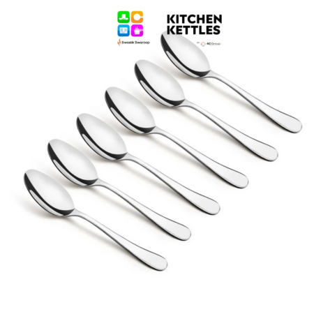 Bergner BAGURTTE Stainless Steel Tea Spoon Set --- Pack of 6, 1-5---mm Thickness